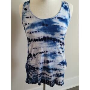 Dalia Collection Blue Tie Dye Tank Top Womens XS